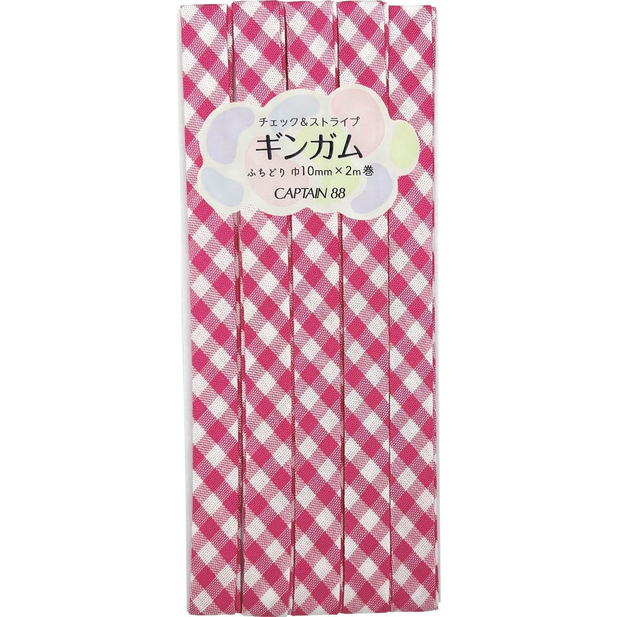 Double Fold Bias Tape 3/8" - Pink Gingham
