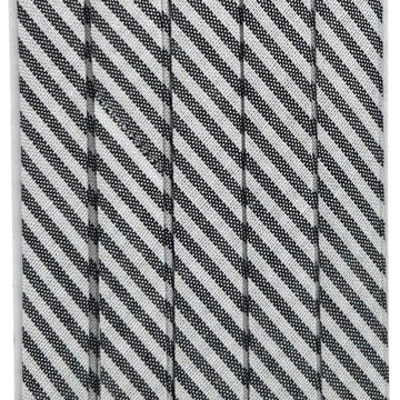 Double Fold Bias Tape 3/8" - Charcoal Stripe