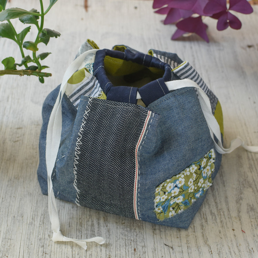 Fabric Pack for Modern Japanese Rice Pouch - Blues & Greens