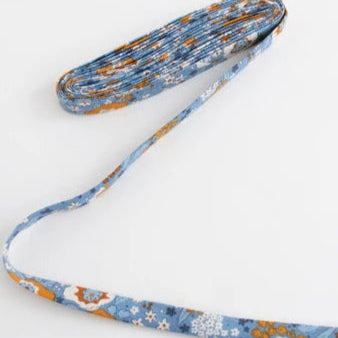 Double Fold Bias Tape 1/2"  - Blue Floral