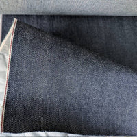 Close-up of denim fabric with a textured pattern