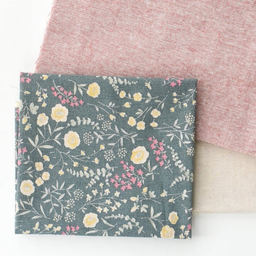 Slate Gray Floral Fabric Bundle