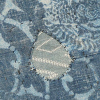 Antique Indigo Katazome Futon-ji – Phoenix Arabesque, 4 Panels Wide