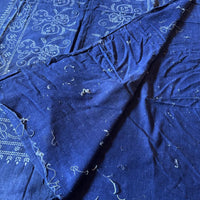 Antique Indigo Futon-ji –  Phoenix Arabesque, 3 Panels Wide