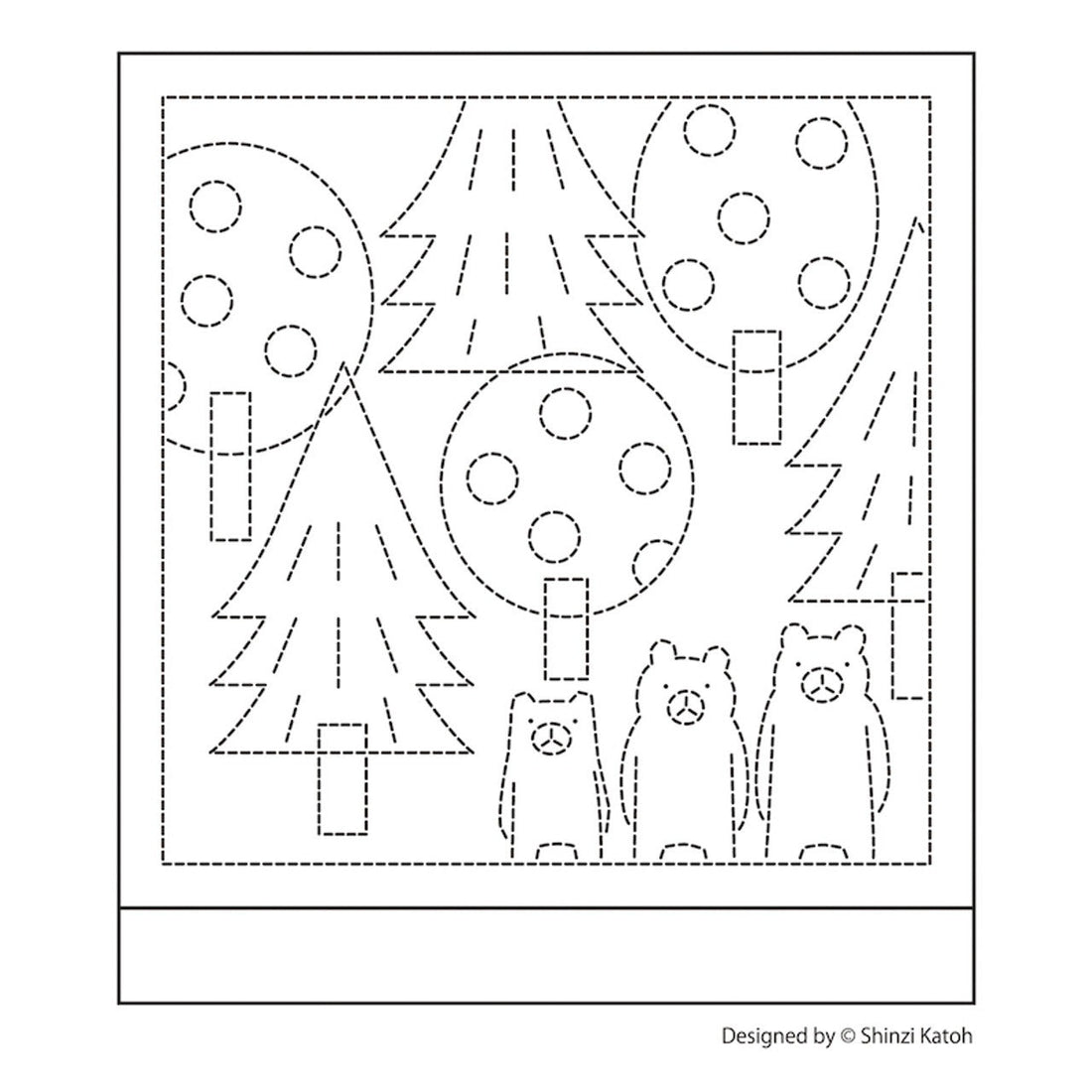 Three Little Bears Sashiko Kit by Shinzi Katoh