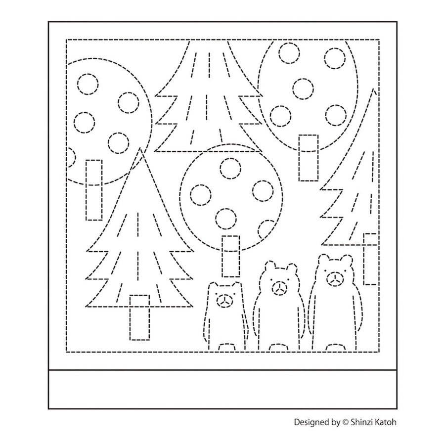Three Little Bears Sashiko Kit by Shinzi Katoh
