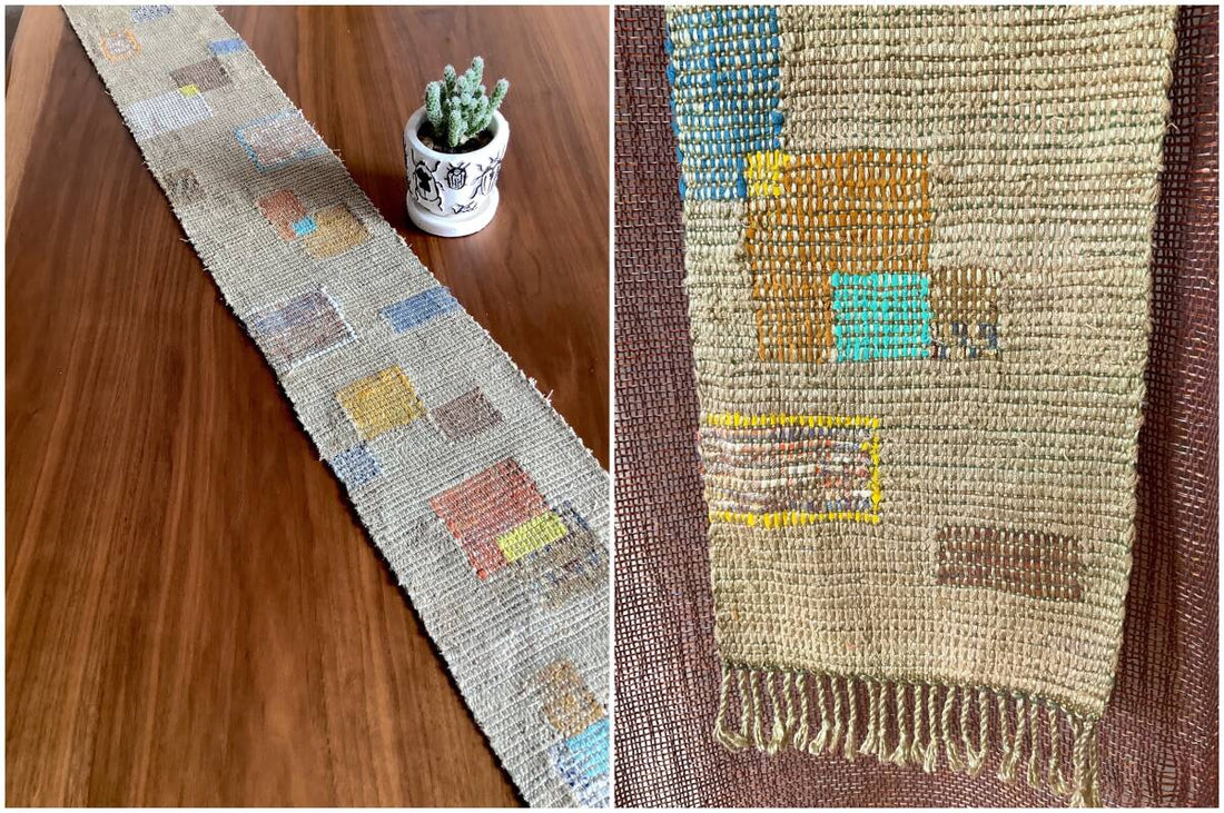 Tiles on Sand Sakiori Handwoven Scarf