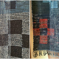 Blocked Floral Sakiori Handwoven Scarf Table Runner