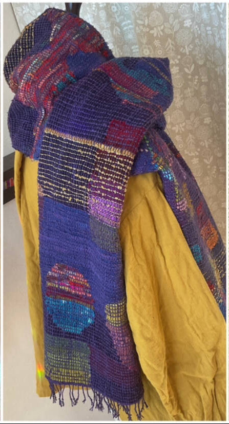 Cosmic Albatross Sakiori Handwoven Shawl
