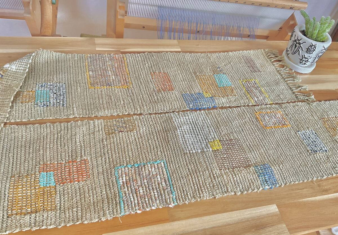 Tiles on Sand Sakiori Handwoven Scarf