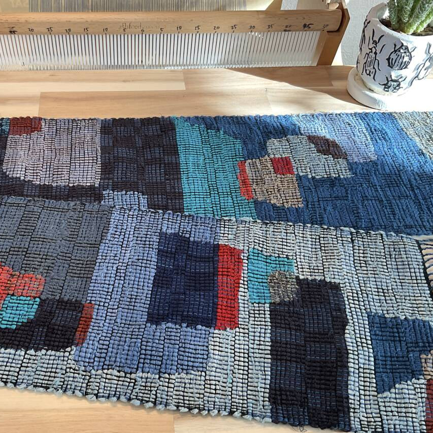 Distorted Blocks Sakiori Woven Scarf
