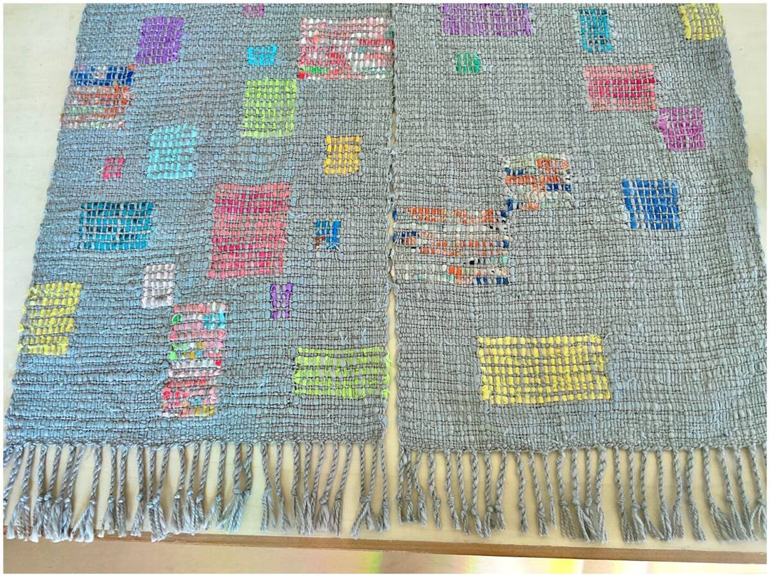 Rainbow Fragments Sakiori Handwoven Scarf