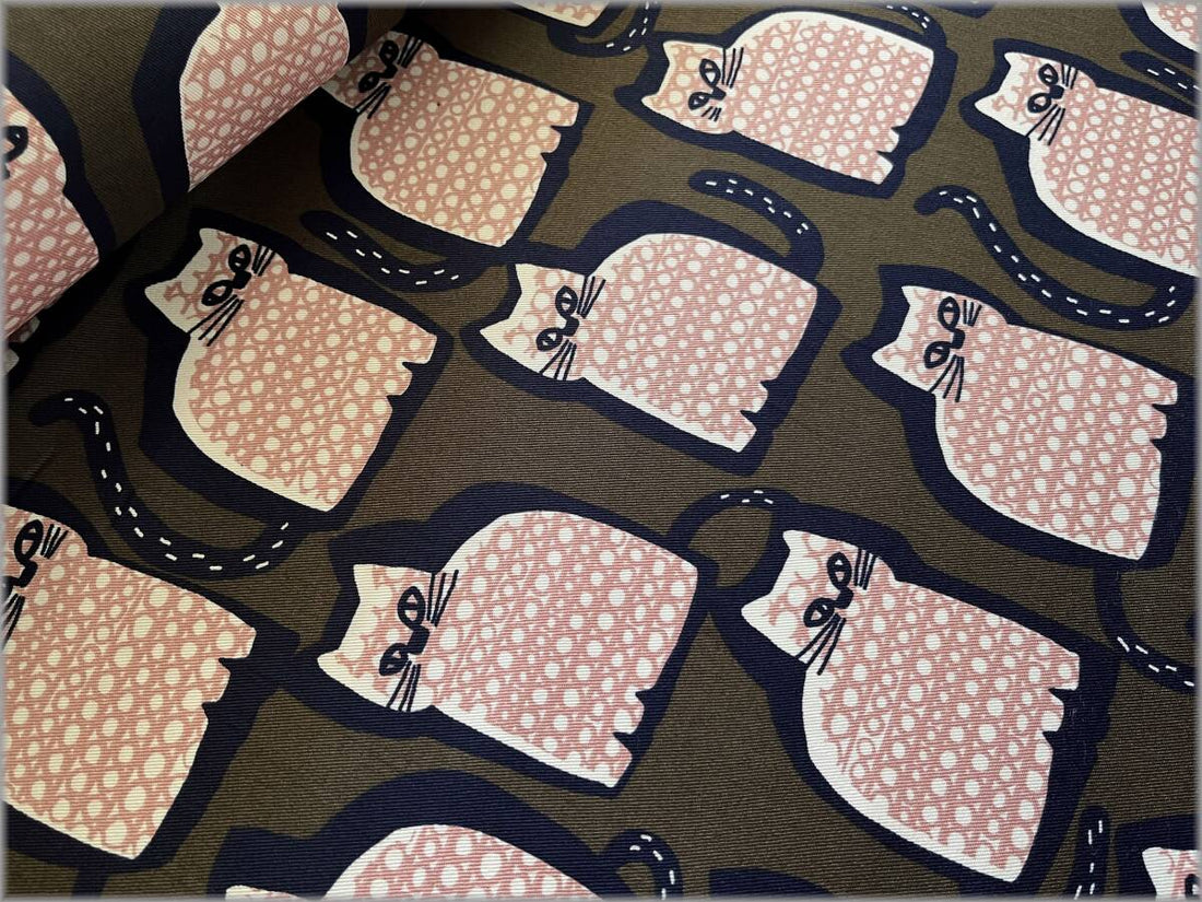 Cat Cotton Twill - Olive