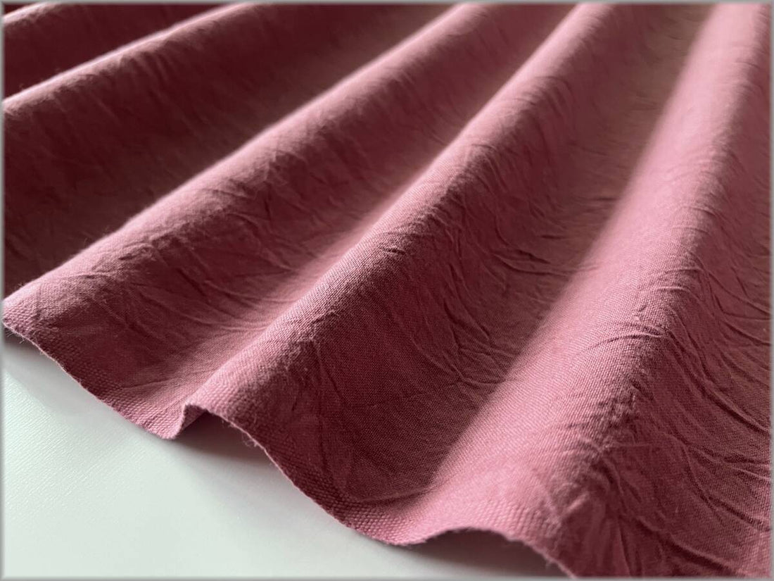Hand-Dyed Wrinkle Finish Cotton Sheeting - Smoky Rose