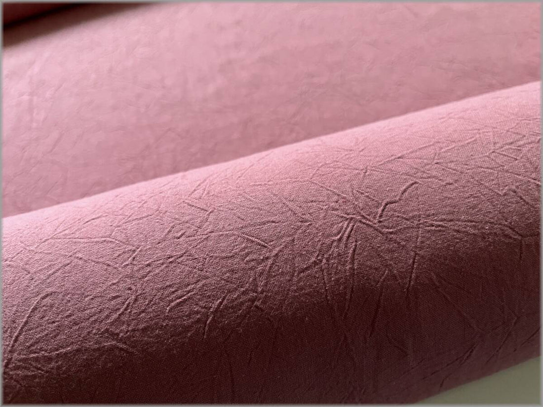 Hand-Dyed Wrinkle Finish Cotton Sheeting - Smoky Rose