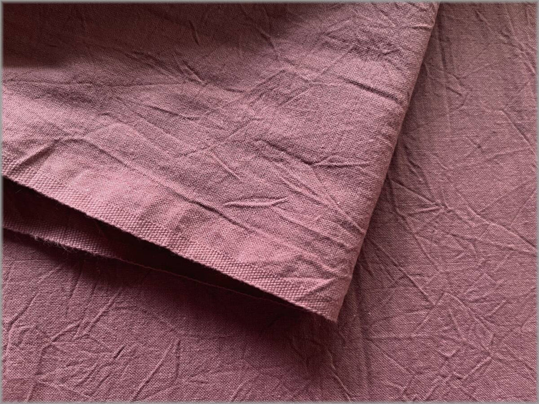Hand-Dyed Wrinkle Finish Cotton Sheeting - Smoky Rose