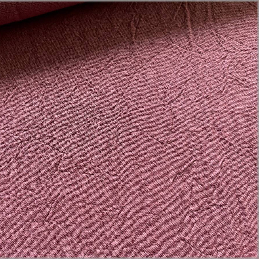 Hand-Dyed Wrinkle Finish Cotton Sheeting - Smoky Rose