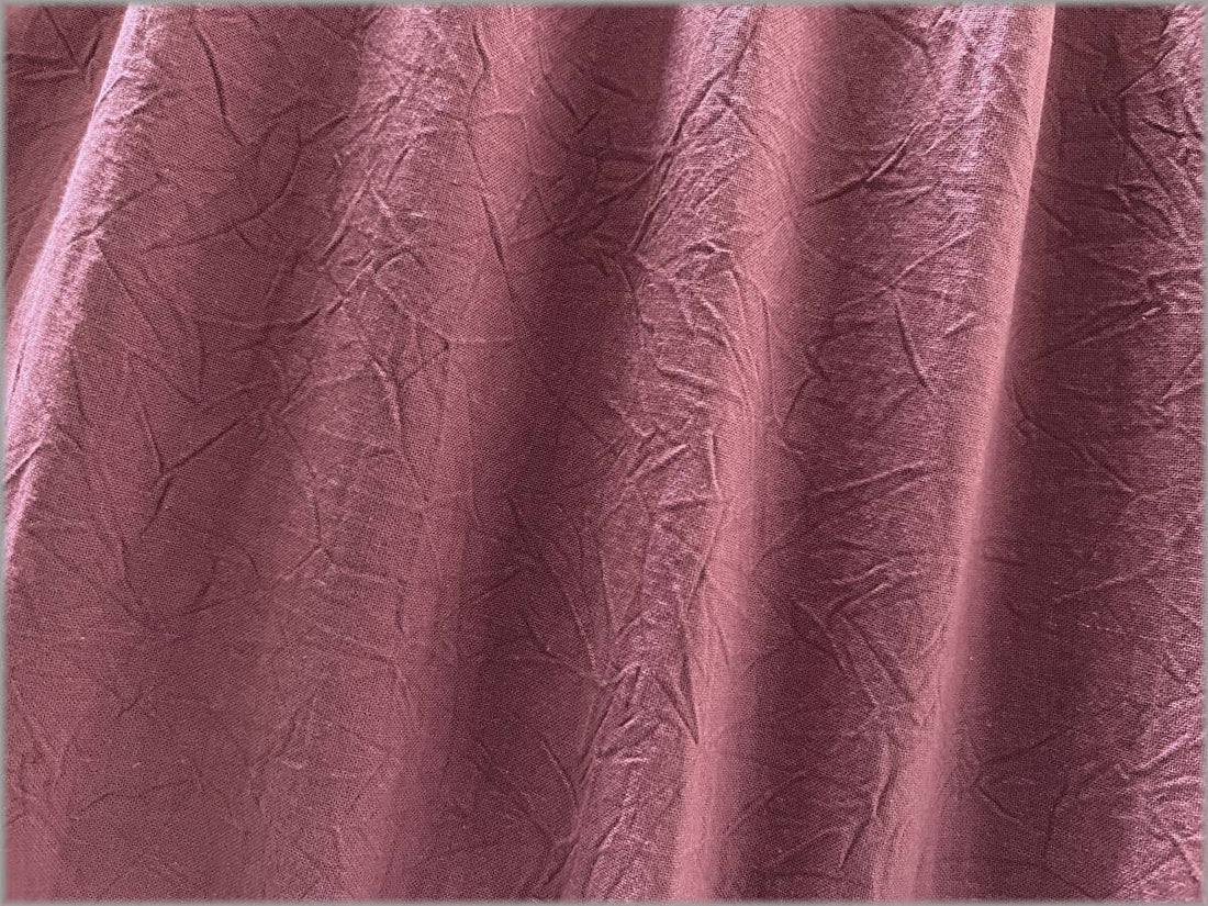 Hand-Dyed Wrinkle Finish Cotton Sheeting - Smoky Rose