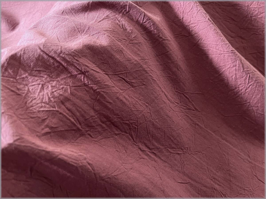 Hand-Dyed Wrinkle Finish Cotton Sheeting - Smoky Rose