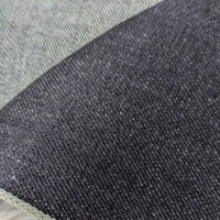 Close-up of denim fabric with a visible seam