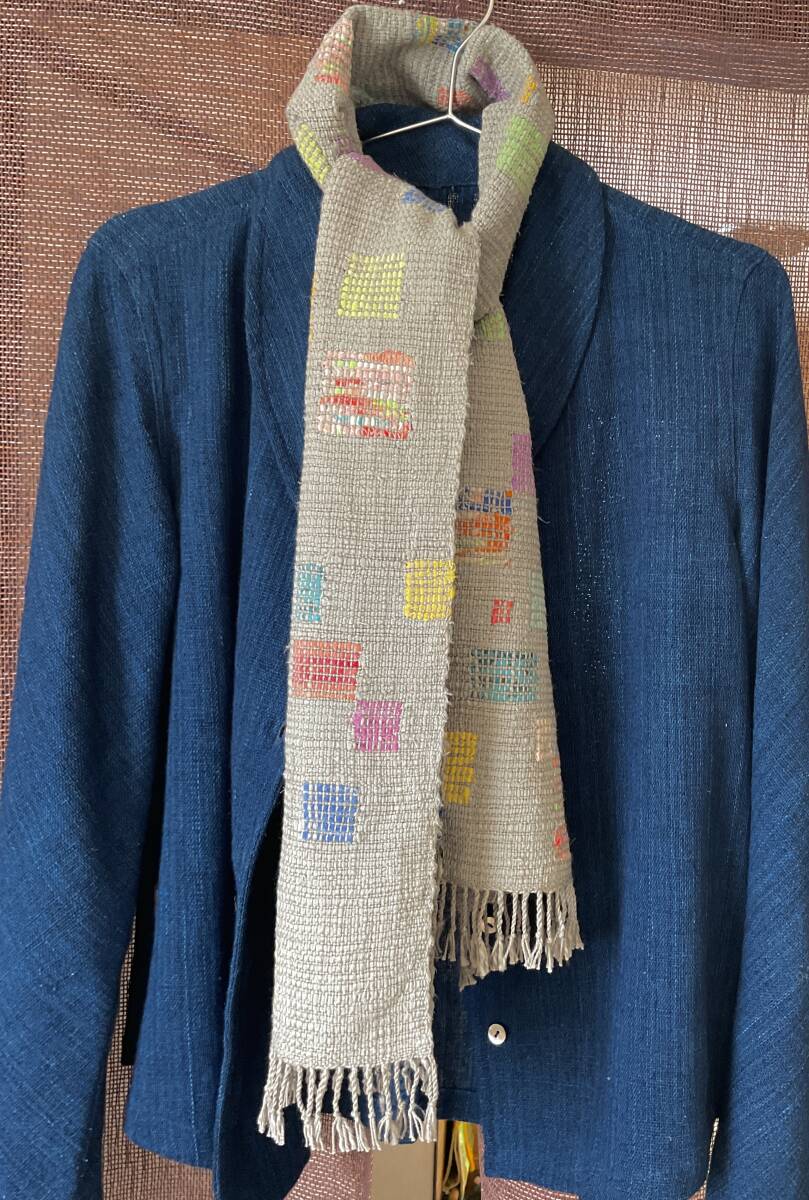 Rainbow Fragments Sakiori Handwoven Scarf