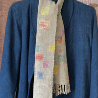 Rainbow Fragments Sakiori Handwoven Scarf