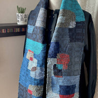 Distorted Blocks Sakiori Woven Scarf