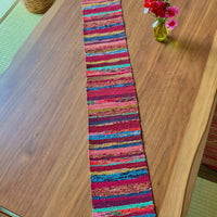 Red Stripes Sakiori Handwoven Scarf