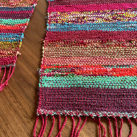 Red Stripes Sakiori Handwoven Scarf