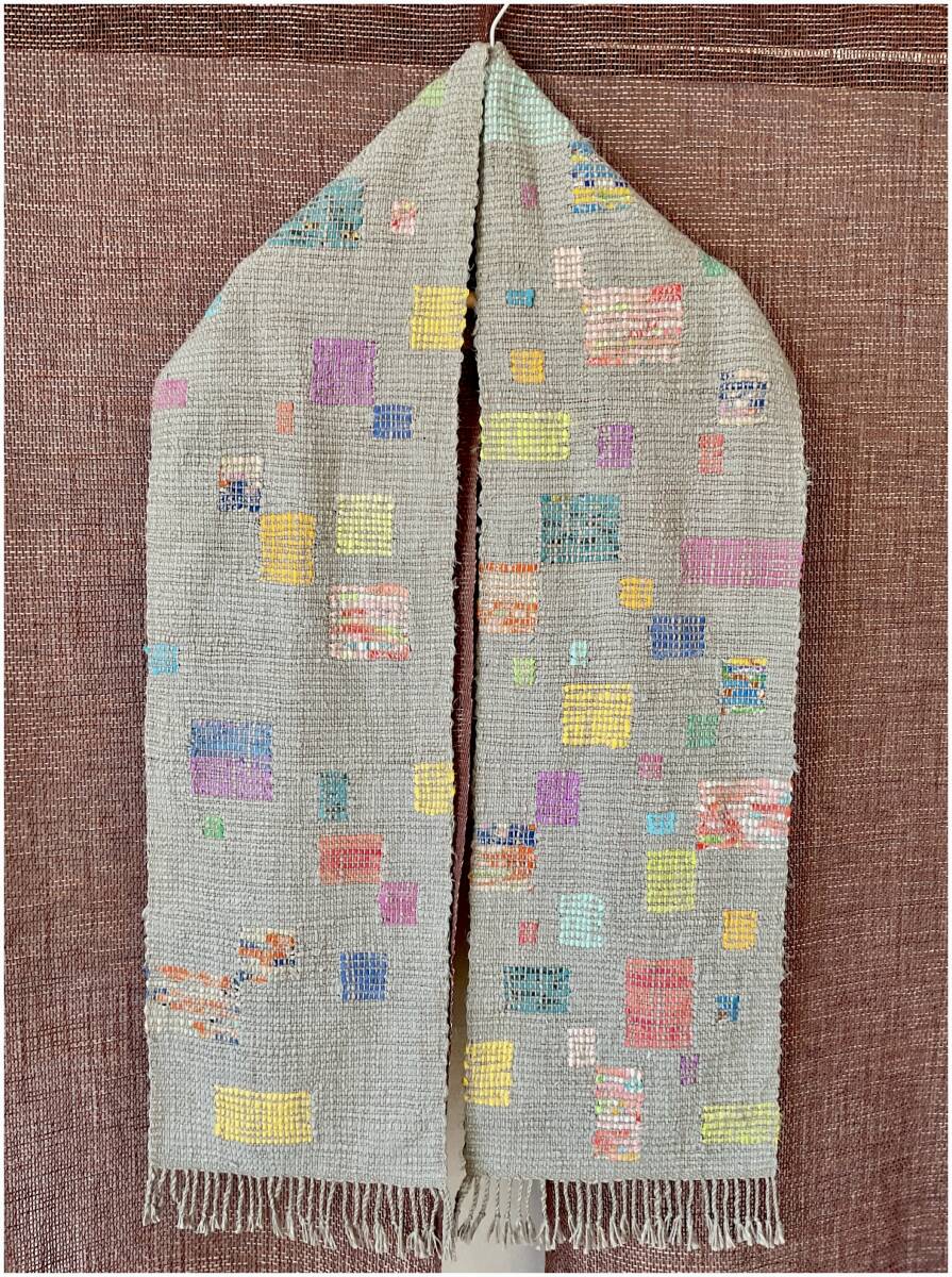 Rainbow Fragments Sakiori Handwoven Scarf