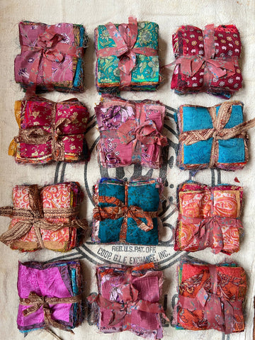 Sari Silk Charm Pack - 4" squares