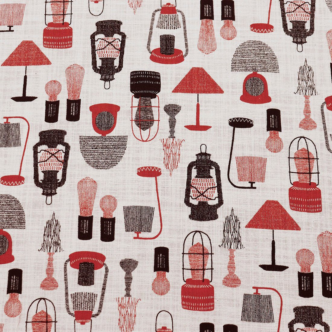 Slub Cotton - Red Lamps