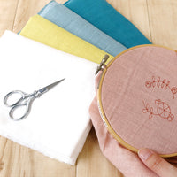 Linen Embroidery Cloth, Antique Rose