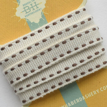 Organic Cotton Ribbon Saddle Stitch, 2yds - Ginger