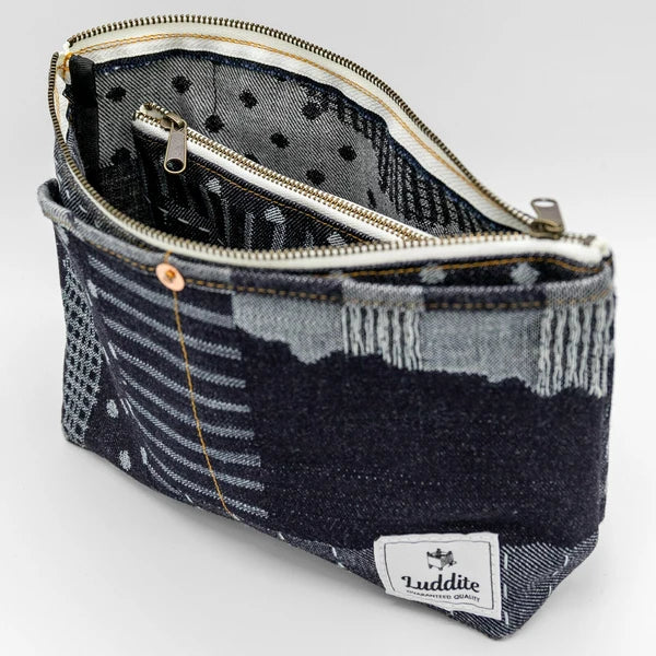 Okayama Denim Large Pouch - Patchwork Mosaic