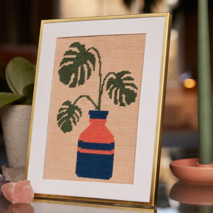 Monstera Needlepoint Kit