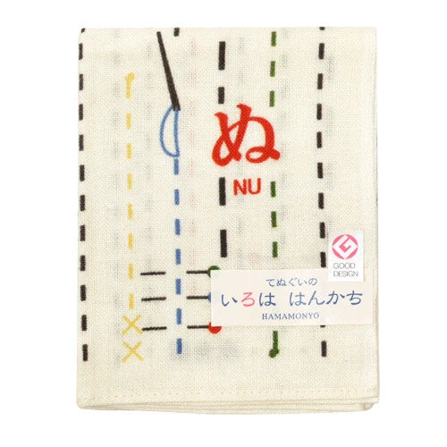 Nu Stitch Tenugui Hand Towel, Iroha Hankachi Series