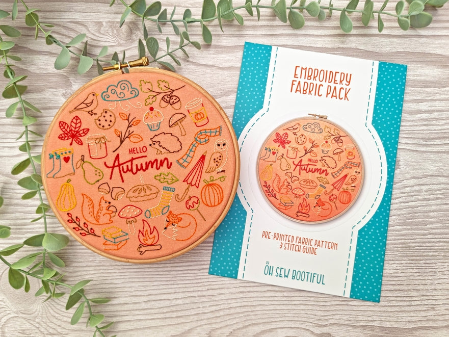 Hello Autumn Embroidery Cloth