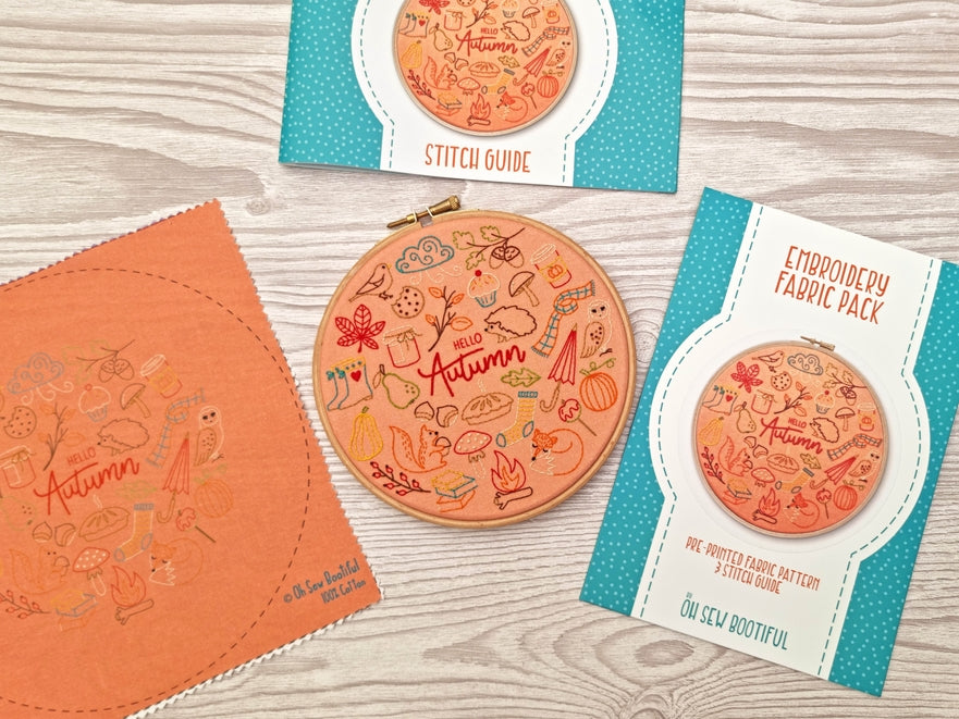 Hello Autumn Embroidery Cloth