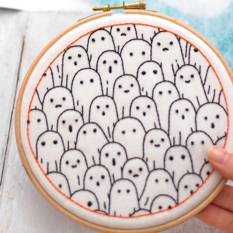 Ghosts Spooky Halloween Embroidery Cloth
