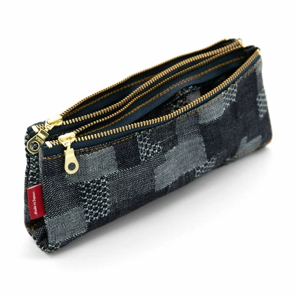 Okayama Denim Folding Case - Patchwork Grid