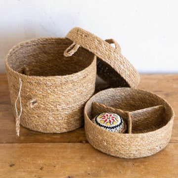 Sewing Basket & Pin Cushion Set