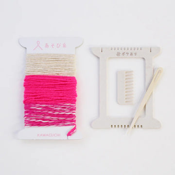 Pokeori Mini Loom Weaving Kit, Neon Pink