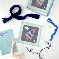 Rocket To the Stars Needlepoint Kit for Kids