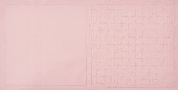 Linen/Cotton Sashiko Panel - Dusty Pink Crosses