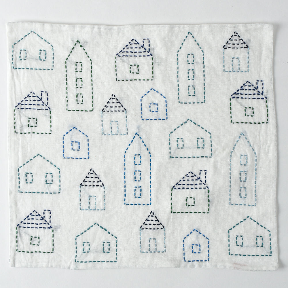 Houses Sashiko Cloth