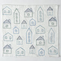 Houses Sashiko Cloth