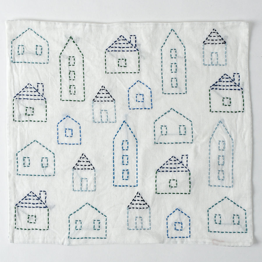 Houses Sashiko Cloth