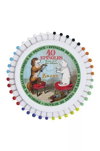 Glass Head Pin Rosettes--Cat & Dog