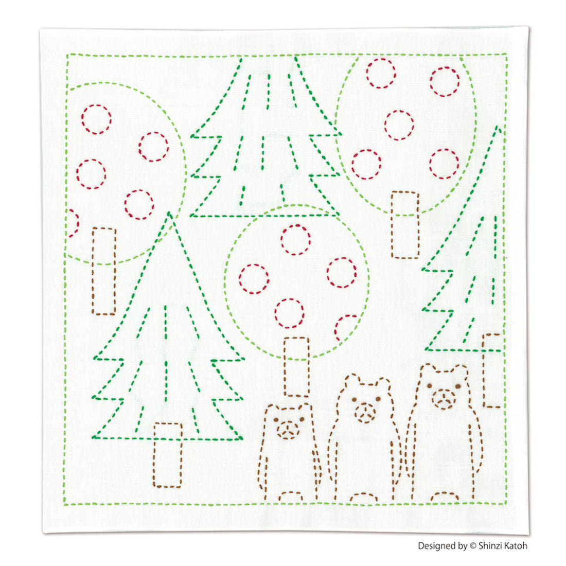 Three Little Bears Sashiko Kit by Shinzi Katoh